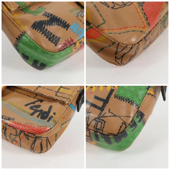 FENDI Mamma Baguette Shoulder Bag Coated Canvas Brown Gold Auth 127210SM - Picture 14 of 16